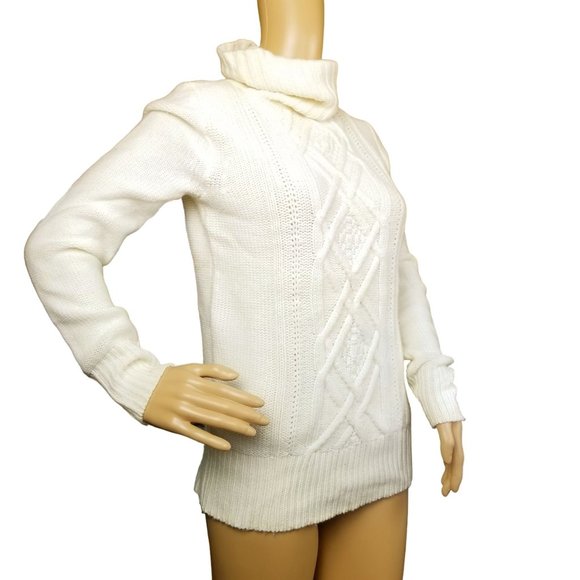 Cream J. Crew cable knit sweater size small - Picture 6 of 13